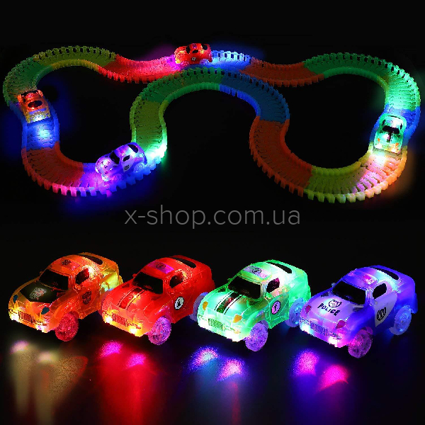 Гнучкий трек Glow Tracks (220 деталей, 336 см), що світиться.